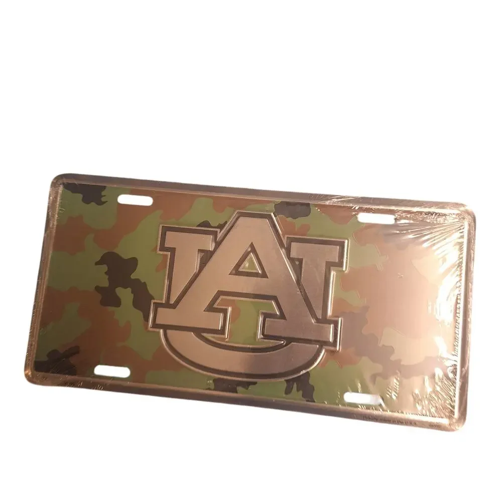 NCAA Auburn Tigers Metal License Plate Retro Cameo Flat New
